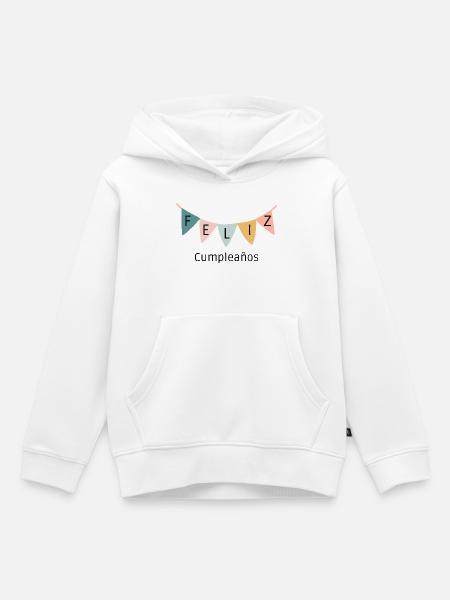 Feliz Cumpleaños Banner-Happy Birthday-All the best - Kids Premium Organic Hoodie - white
