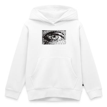 Mitternachts-Pixel-Augenmuster - Kinder Premium Organic Hoodie - Weiß - Vorne - AI Model Kid Female (0cm)