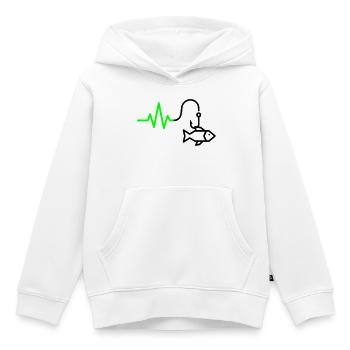 EKG Puls Angelhaken Outline - Kinder Premium Organic Hoodie - Weiß - Vorne - AI Model Kid Female (0cm)