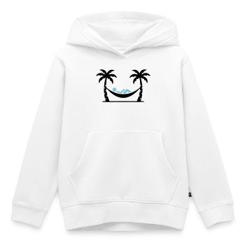 Hammock : Deux palmiers - Sweat Premium à capuche enfant bio - blanc - Devant - AI Model Kid Female (0cm)