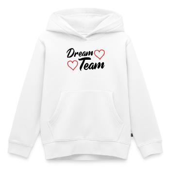 Équipe de rêve - Sweat Premium à capuche enfant bio - blanc - Devant - AI Model Kid Female (0cm)