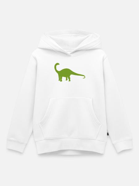 Saurier Silhouette Grün - Kinder Premium Organic Hoodie - Weiß