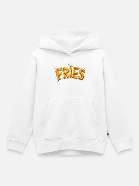 Fries Pommes Typografie Design   - Kinder Premium Organic Hoodie - Weiß