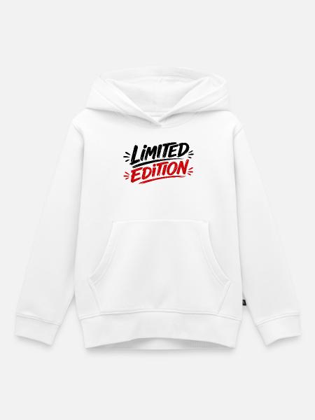 Limitierte Edition Logo Print - Kinder Premium Organic Hoodie - Weiß