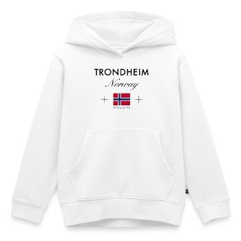 Trondheim Norway Coordinates Travel Souvenir - Kids Premium Organic Hoodie - white - Front - AI Model Kid Female (0cm)
