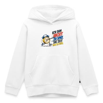 Ich Bin Nicht Zu Spät – Wecker Spruch - Kinder Premium Organic Hoodie - Weiß - Vorne - AI Model Kid Female (0cm)