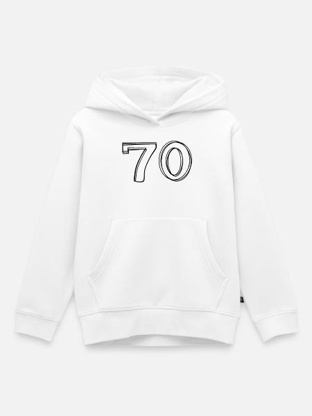 Zahl 70 handgezeichnet - Kinder Premium Organic Hoodie - Weiß