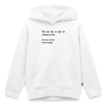 Physiotherapeutin Substantiv Definition Geschenk - Kinder Premium Organic Hoodie - Weiß - Vorne - AI Model Kid Female (0cm)