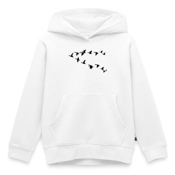 Troupeau d’oiseaux troupeau d’oiseaux - Sweat Premium à capuche enfant bio - blanc - Devant - AI Model Kid Female (0cm)