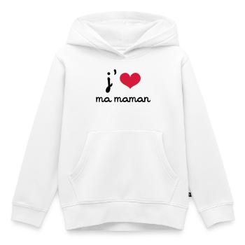 J'aime ma Maman - Sweat Premium à capuche enfant bio - blanc - Devant - AI Model Kid Female (0cm)