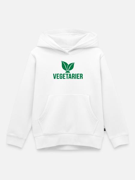 Vegetarier Blatt - Kinder Premium Organic Hoodie - Weiß