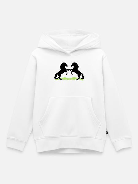 Pferde - Kinder Premium Organic Hoodie - Weiß
