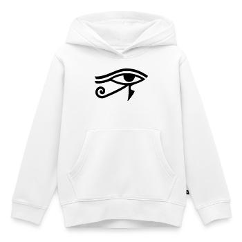 Œil de Horus Hiéroglyphe égyptien - Sweat Premium à capuche enfant bio - blanc - Devant - AI Model Kid Female (0cm)