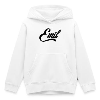 Emil Name Black - Kids Premium Organic Hoodie - white - Front - AI Model Kid Female (0cm)