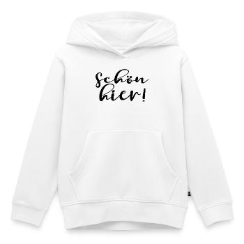 SCHÖN HIER - Kinder Premium Organic Hoodie - Weiß - Vorne - AI Model Kid Female (0cm)