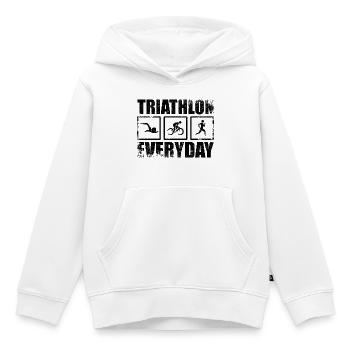 Triathlon Alltag - Kinder Premium Organic Hoodie - Weiß - Vorne - AI Model Kid Female (0cm)