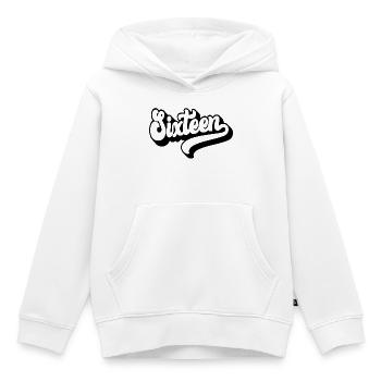 Seize garçons 16e anniversaire filles 16 ans - Sweat Premium à capuche enfant bio - blanc - Devant - AI Model Kid Female (0cm)