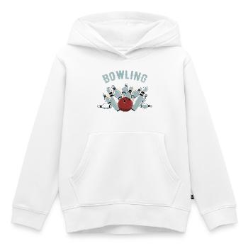 Croquis de Bowling Strike - Sweat Premium à capuche enfant bio - blanc - Devant - AI Model Kid Female (0cm)