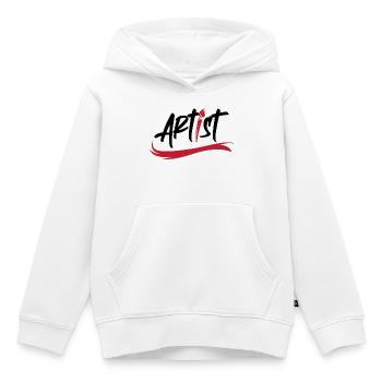 artist pinsel logo Kunst Symbol Pinselstrich icon - Kinder Premium Organic Hoodie - Weiß - Vorne - AI Model Kid Female (0cm)