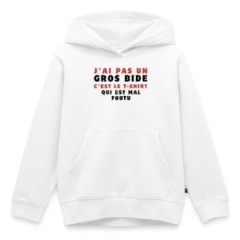 Ich habe keinen großen Bauch - Kinder Premium Organic Hoodie - Weiß - Vorne - AI Model Kid Female (0cm)