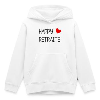 RETRAITE. RETRAITE. RETRAITEE. RETRAITE.  - Sweat Premium à capuche enfant bio - blanc - Devant - AI Model Kid Female (0cm)