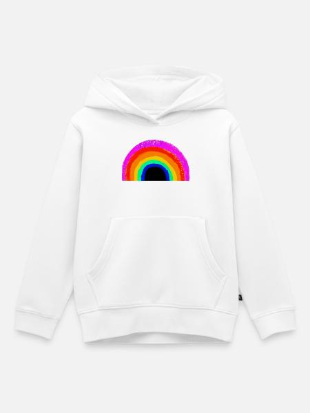 Lebendiger Regenbogenbogen - Kinder Premium Organic Hoodie - Weiß