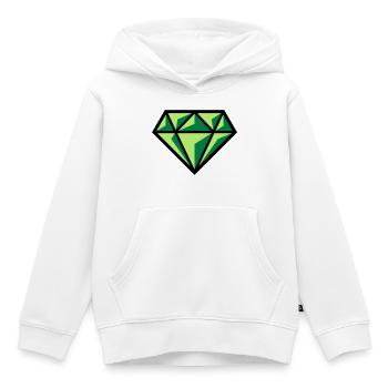 Diamant (Edelstein Brillant Symbol / POS Gre 3C) - Kinder Premium Organic Hoodie - Weiß - Vorne - AI Model Kid Female (0cm)
