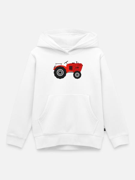 Traktor - Kinder Premium Organic Hoodie - Weiß