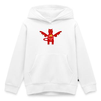 Patriotischer walisischer Drache mit Narzissenblüte - Kinder Premium Organic Hoodie - Weiß - Vorne - AI Model Kid Female (0cm)