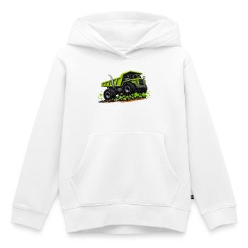 St. Patricks Day Kipper-Baufahrzeug - Kinder Premium Organic Hoodie - Weiß - Vorne - AI Model Kid Female (0cm)