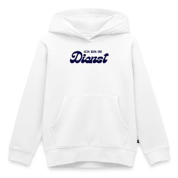 Ich bin im Dienst – Pink Script - Kinder Premium Organic Hoodie - Weiß - Vorne - AI Model Kid Female (0cm)