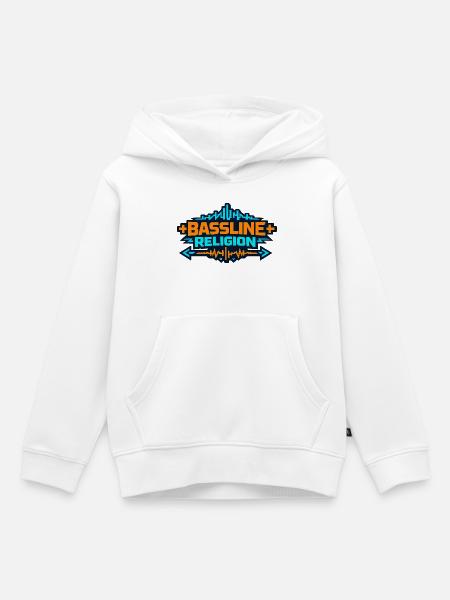 Bassline Religion Neon Logo - Kinder Premium Organic Hoodie - Weiß