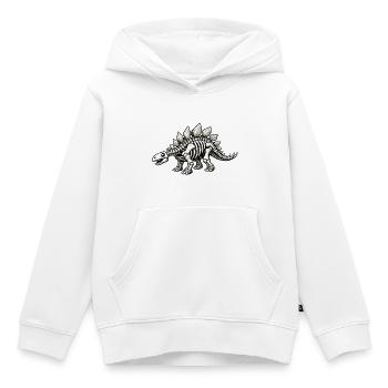 Stegosaurus Skeleton - Kids Premium Organic Hoodie - white - Front - AI Model Kid Female (0cm)