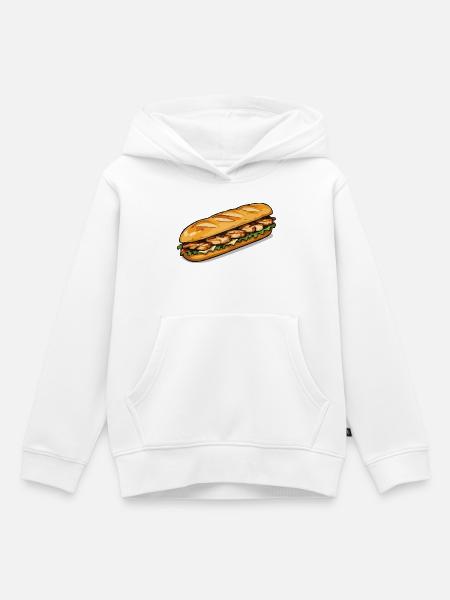 Gegrilltes Hähnchen Sub Kunst - Kinder Premium Organic Hoodie - Weiß