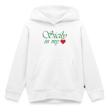 La Sicile dans mon cœur - Sweat Premium à capuche enfant bio - blanc - Devant - AI Model Kid Female (0cm)