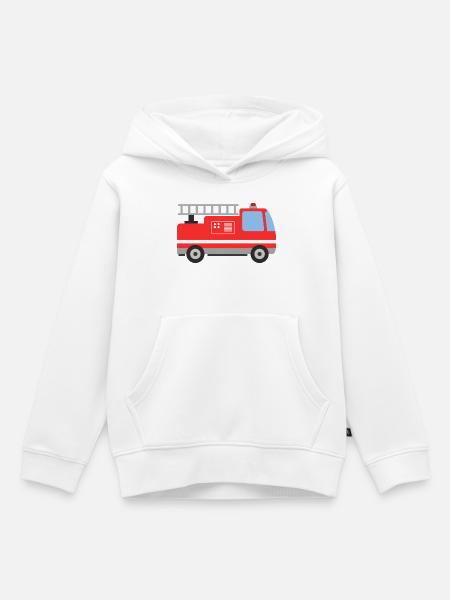 Feuerwehrauto - Kinder Premium Organic Hoodie - Weiß