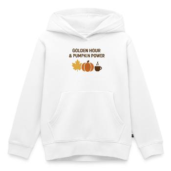 Goldene Stunde & Kürbispower - Kinder Premium Organic Hoodie - Weiß - Vorne - AI Model Kid Female (0cm)