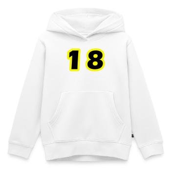 18 Zahl symbol - Kinder Premium Organic Hoodie - Weiß - Vorne - AI Model Kid Female (0cm)