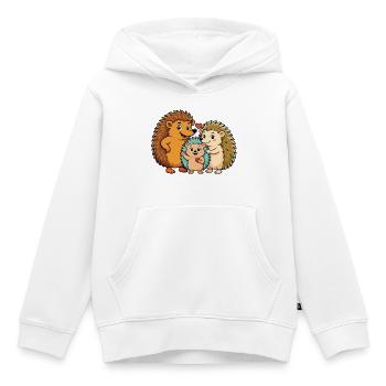 Lustige Igelfamilie - Kinder Premium Organic Hoodie - Weiß - Vorne - AI Model Kid Female (0cm)