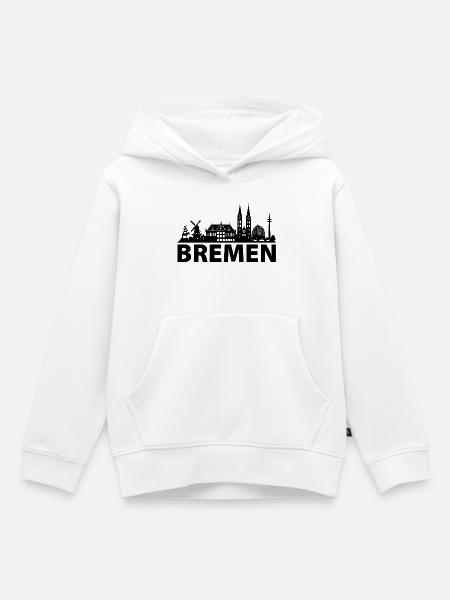 BREMEN Skyline - Kinder Premium Organic Hoodie - Weiß