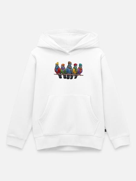 Tauben in Strickpullovern Winter Weihnachten - Kinder Premium Organic Hoodie - Weiß