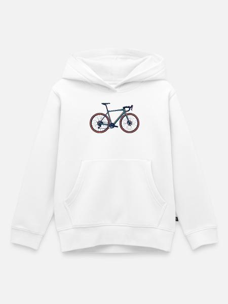 Rennrad Risograph - Kinder Premium Organic Hoodie - Weiß