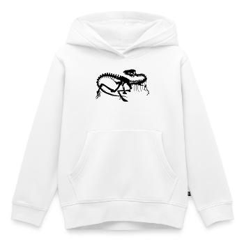 Dinosaurier Skelett Silhouette (1c) - Kinder Premium Organic Hoodie - Weiß - Vorne - AI Model Kid Female (0cm)
