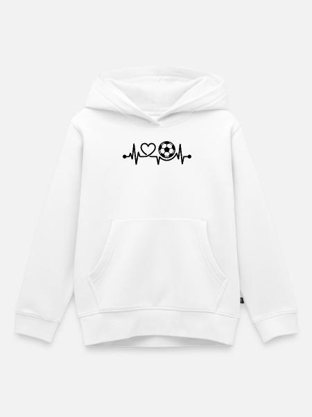 Fußball Herzschlag Herzschlag Herzschlag - Kinder Premium Organic Hoodie - Weiß