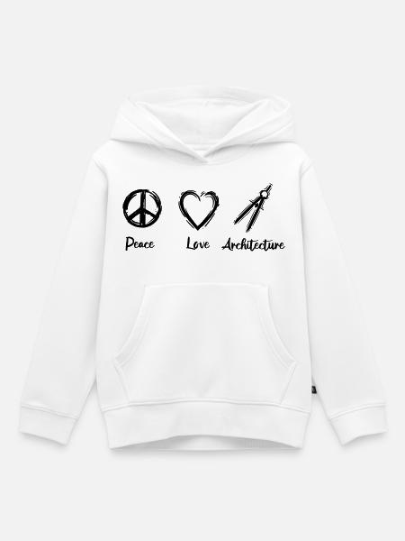 Peace Love Architecture - Kinder Premium Organic Hoodie - Weiß