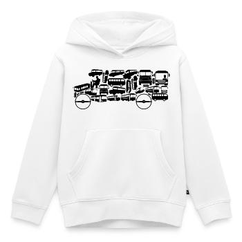 Bus - Kinder Premium Organic Hoodie - Weiß - Vorne - AI Model Kid Female (0cm)