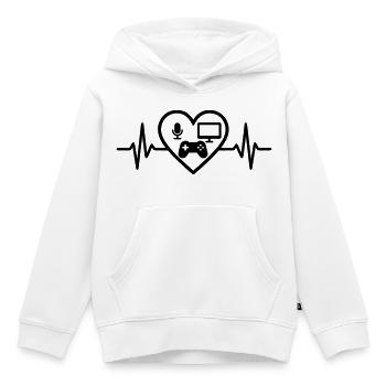 Streaming Gamer Heart Micro Screen Controller - Kids Premium Organic Hoodie - white - Front - AI Model Kid Female (0cm)