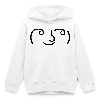 Lenny Face ( ͡° ͜ʖ ͡°) Meme Emoticon - Kids Premium Organic Hoodie - white - Front - AI Model Kid Female (0cm)