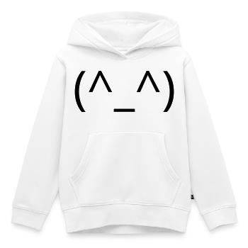 Joyeux Classique du Sourire des Émoticônes (^_^) - Sweat Premium à capuche enfant bio - blanc - Devant - AI Model Kid Female (0cm)
