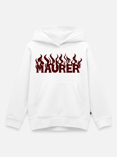MAURER - Kinder Premium Organic Hoodie - Weiß